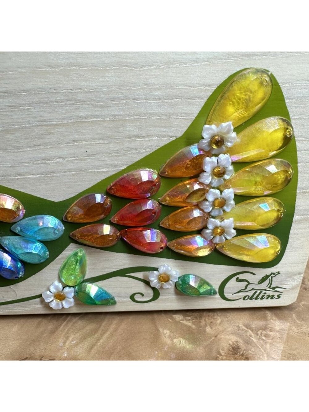 Rare Vintage Enid Collins Bird in Hand Box Bag Jeweled Wood Purse Texas EUC - Picture 13 of 13